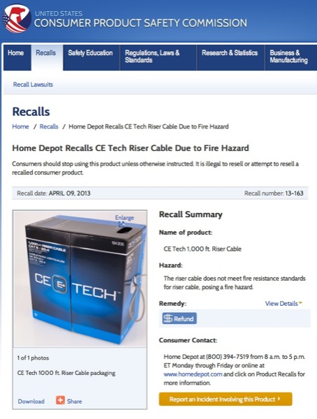 Recall cable