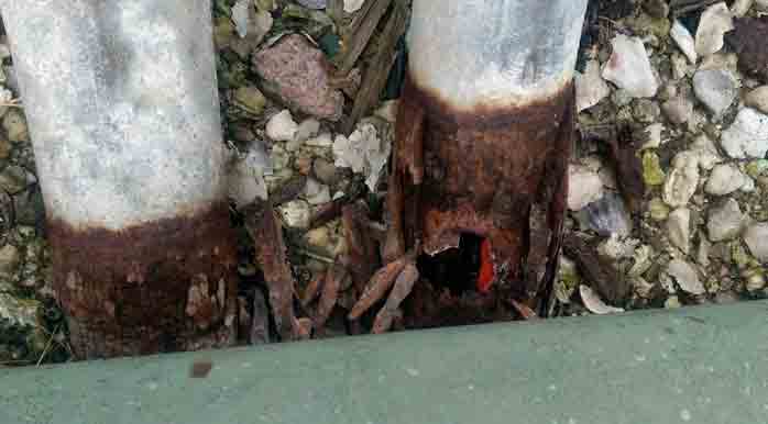 corroded conduit