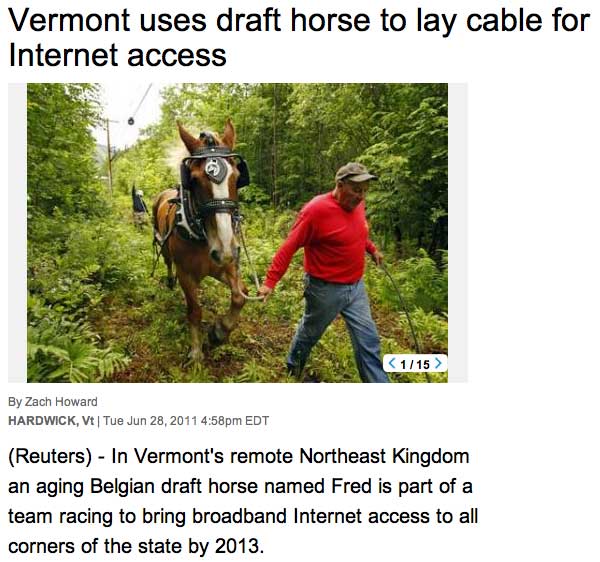 Draft Hourse Installs Fiber In Vermont